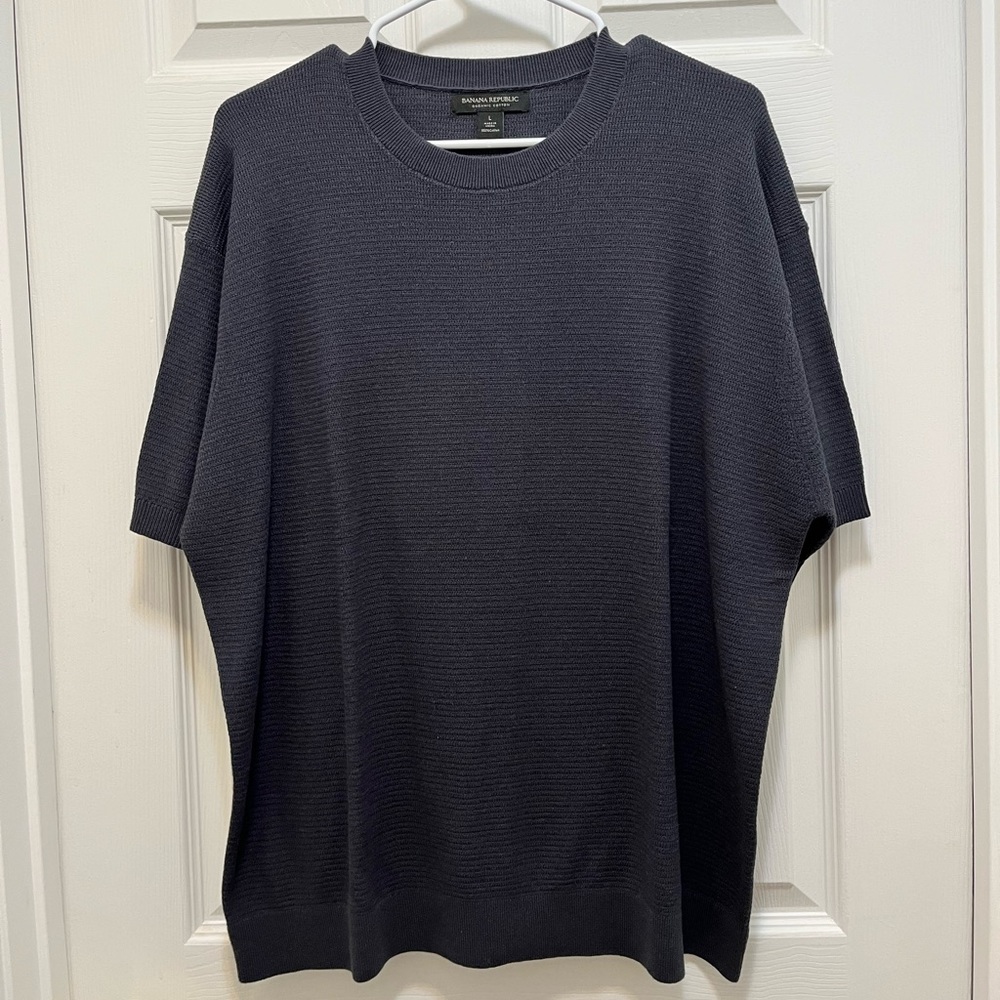 Banana Republic Slate Gray Short Sleeve Sweater size Large